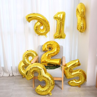1pc 32inch Number 0-9 Balloon Gold Foil Balloon Birthday Decoration Party Supplies