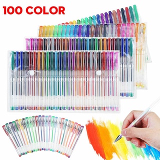 100/48 Colors Gel Pens Set Refills Gel Ink Pen Metallic Pastel Neon Glitter Sketch Drawing Color Pen