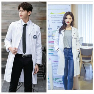 Korean version of the white coat beauty salon tattoo designer overalls doctor clothes