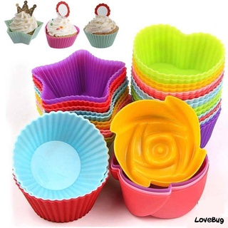 1pcs Multiple Shape Silicon Cupcake Muffin Cups puto Molder Moulder Baking Gadgets Model-LB