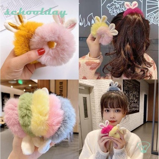 1PC Simple Style Hair Rope Solid Color Soft Velvet Hair Band Women Hair Accessries Gift Random rabbit