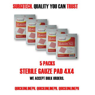Sterile Gauze Pad 4x4, Pack of 5 Surgitech/Ishield/Truecare QUICKONLINEPH