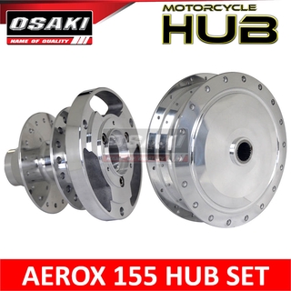 Aerox 155 Osaki Mirror Chrome Hub (Hub Set / Front Hub / Rear Hub)