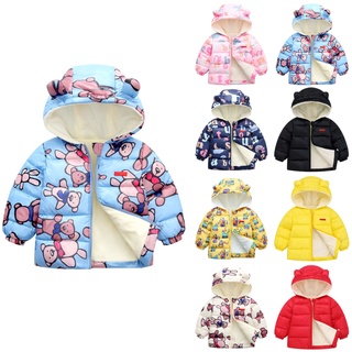 【Krystal1】Baby Girl Boy Kids Cotton Jacket Coat Hooded Autumn Winter Warm Children Clothes