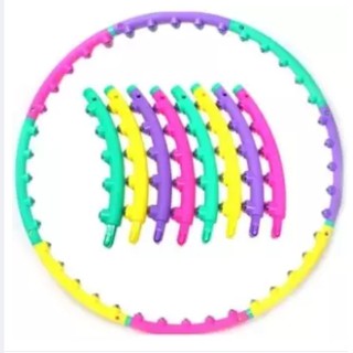 Fitness Exercise Magnetic Massage Weighted Hula Hoop with Abdominal Wheel Gym Exercise Roller
