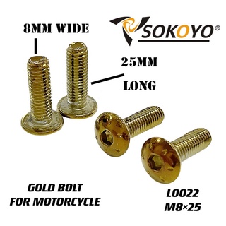 10pcs Gold Bolts Yayamanin Bolt For Disc Pad Disc Brake or Body Bolts Motorcycle Accessories