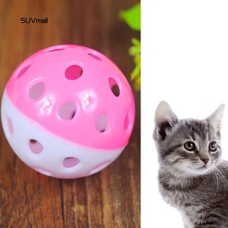 SUV_Plastic Puppy Cat Round Play Ball with Bell Pounce Chase Rattle Pet Chew Toys