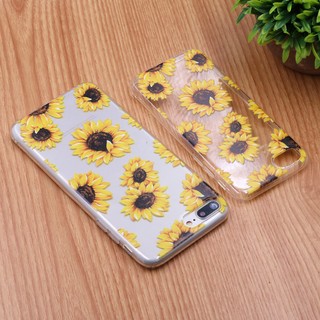 Sunflower clear soft case for iPhone 5 5s se 6 6 Plus 7 8 x (6)