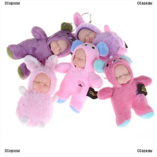 [FFOPC1] Kawaii Keychain Plush Sleeping Baby Doll Pendant Girl Keyring Bag Decoration GiftVDF