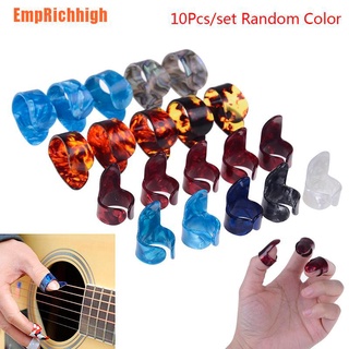 [[EmpRichhigh]] Guitar 10Pcs Plectrum Nail Picking Thumb Finger Picks Stainless Steel Celluloid