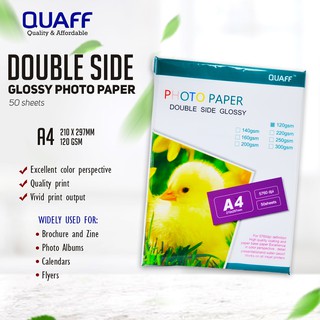 QUAFF Double Sided Glossy Photo Paper 120gsm (50sheets / pack)