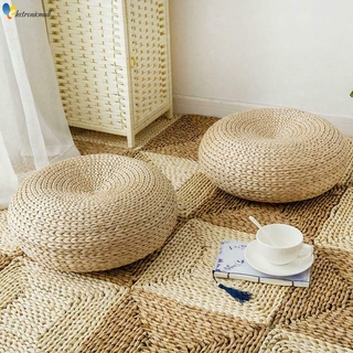 Tatami Cushion Round Straw Mat Chair Seat Pad Pillow Round Floor Tablemat Elec (1)