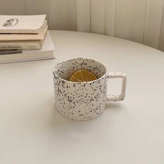 Rika Life~ Korean version of ins simple ceramic water cup retro cup splash ink wave dot mug ceramic cup coffee cup (1)