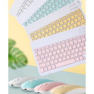 VIVENA 10 inch Wireless Bluetooth Keyboard Mouse Set Lightweight Portable For iPad Phone Colorful