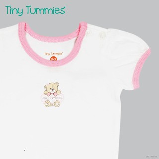 Tiny Tummies Romper With Bib Print- Girl (RTSB- 5162)