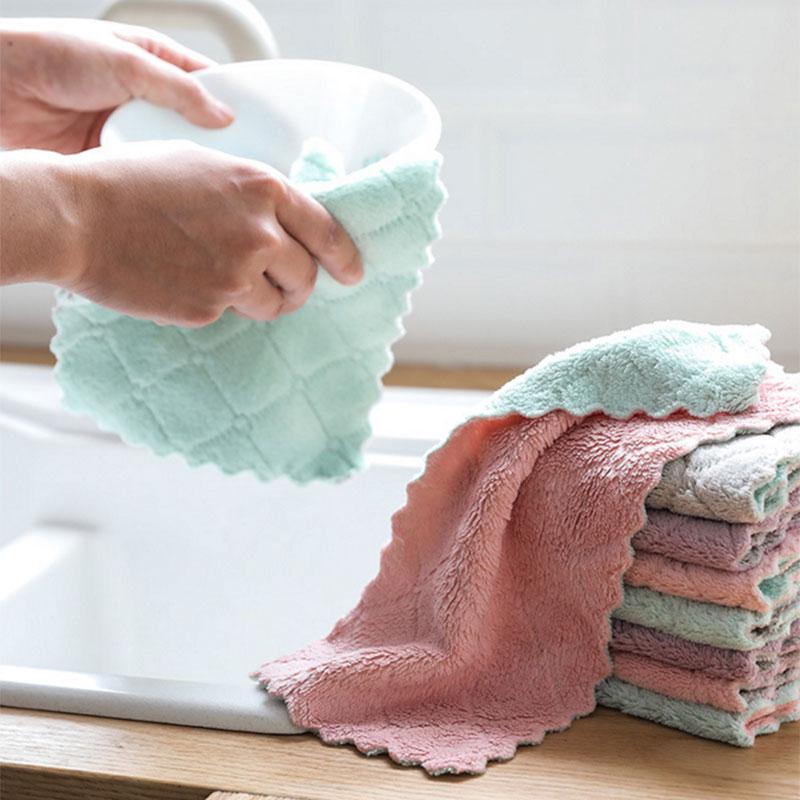 27*16cm Super Absorbent Microfiber Towel Cloth Kitchen Towels Dishcloths Dish Cloth Cleaning Rags Washing Household Tableware
