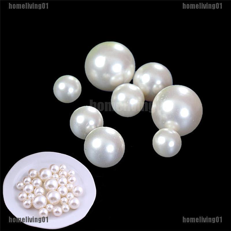 MUL❤ New DIY 4mm 6mm 8mm No Hole Round Pearl Loose Acrylic