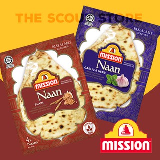Mission Naan Indian Traditional Bread 4-in-a-pack *Halal Certified* For Vegans