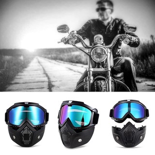 Motorcycle Eyeglass Detachable Uni Mask With Goggles Mask for Safety and Protection