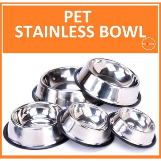 Paw Pet Stainless Bowl w/ rubber stopper for Cats and Dogs Pet Accessories
