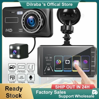 【Driving Recorder】4inch Touch Screen Car DVR Dual HD 1080P Night Vision Dash Cam Video Recorder Ca