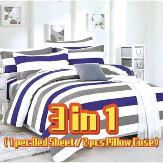 3 in 1 Bedsheet Set Queen Size (1pcs bed sheet / 2 pcs pillow case)