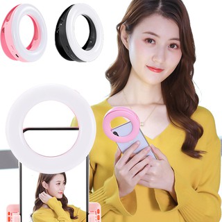 QIAYA Selfie Light Ring Lights LED Circle Light Cell Phone Laptop Camera Photography Video Lighting Clip On Rechargeable