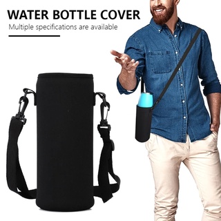 500ML/1500ML Portable Black Adjustable Shoulder Strap Water Bottle Cover / Carrier Insulated Neoprene Holder Bag Water Bottle Bag / Sports Water Bottle Carrier Pouch