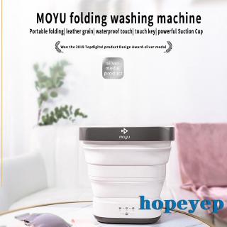 ღtwღSmall Portable Foldable Barrel Washing Machine Household Washer, Gray and White/Pink (1)