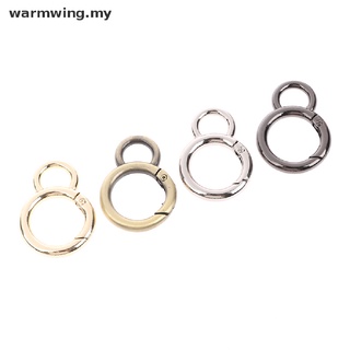 【warmwing】 4Pcs Double Circle Snap Hook Spring Gate O Ring Trigger Clasps Leather Bag Strap MY (1)