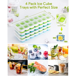 Silicone Ice Cube Trays with Lid es Molds Easy Release Ice Trays