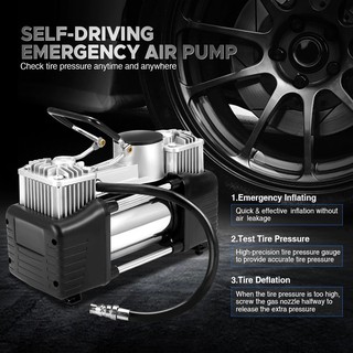 12V 150PSI Portable Dual Air Pump Air Compressor Tire Inflator