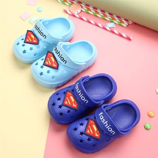1-6 Years Crocs Style Non-slip Sandals Kids Cartoon Superman Girl Boy Soft Bottom Beach Shoes (3)