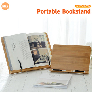 Natural Wooden Bookshelf Foldable Recipe Book Stand Desk Study Bookstand Study Room Book Pad Holder