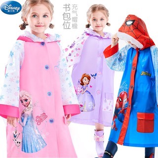 Disney Frozen Children's raincoats boys and girls primary school kids raincoat PVC thick children raincoat/poncho with inflatable brim,waterproof,cartoon,student,kids (1)