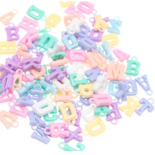 50pcs 14x21mm Candy Color Random Letter Beads Acrylic Beads Fit DIY Jewelry Making Children's Necklace Pendant (1)