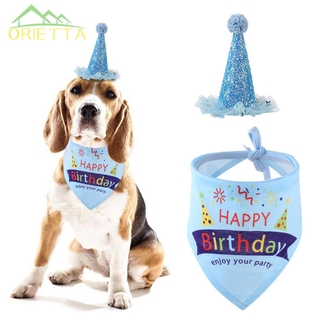 Headwear Hat Saliva Towel Pet Dress Up Dog Cats Birthday Suit Clothes Pet Clothing Accessories (1)