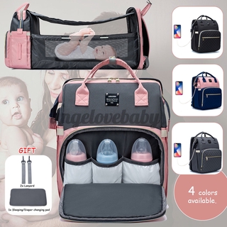 Mummy Diaper Bag Birthing Backpack Travel Portable Multifunction Fold Bed Bags