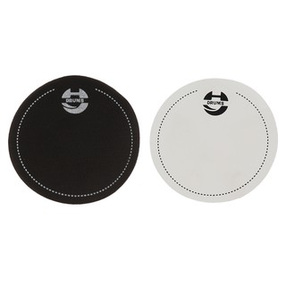 2 Pieces White Black Bass Drum Head Pad Impact Patch Drumhead Protector
