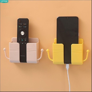 LETTER Stand Organizer Data Cable Hooks Charging Remote Control Storage Phone Holder Phone Organizer Box Charging Dock Wall Mount Adhesive Phone Stand/Multicolor