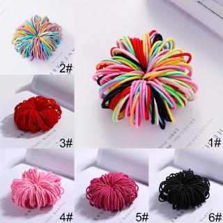 100pcs/lot Girls Candy Color Nylon 3CM Rubber Band Kids Elastic Hair Band Ponytail Hair Accessories (3)
