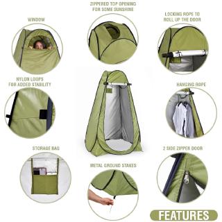 【Ready Stock】Pop Up Privacy Tent – Instant Portable Outdoor Shower Tent, Camp Toilet, Changing Room, Rain Shelter with Window – for Camping and Beach – Easy Set Up, Foldable with Carry Bag – Lightweight and Sturdy (2)