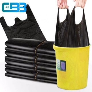 CBB.AZ 50Pcs Black Thicken Disposable Vest Type Garbage Bags for Home Office