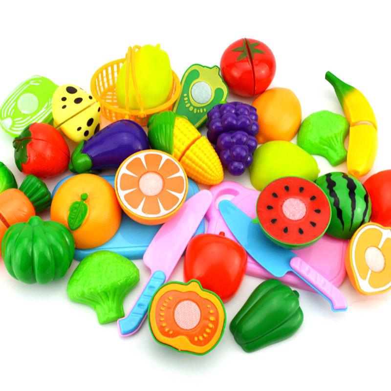 Child Fruit Vegetable Food Pretend Role Play Cutting Set Toy