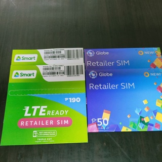 Sim Cards△NEGOSYO PACKAGE LTE Smart & Globe Retailer Sim with 150 load wallet each