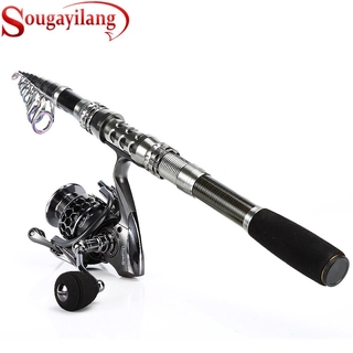 Sougayilang FIshing Rod Carbon Fiber Spinning Fishing Rod and Reel Set