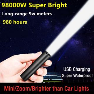 LED Flashlight USB Rechargeable Mini Portable Light Lamp Super Bright Pocket Small Household Long-Range Outdoor Lighting