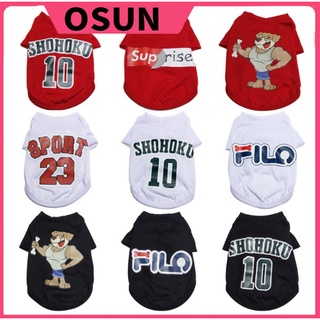 [OSUN]T-shirt Puppy Dogs Clothes Pet Dog Clothes Cartoon Clothing Summer Shirt Casual Vests for Pet Supplies
