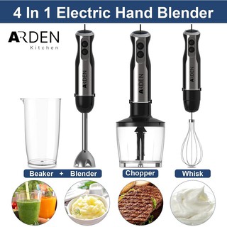 ✔[Fast Delivery] Arden Multifunction Hand Blender Food Processor (HB120911) 4-in-1 Stainless Steel S