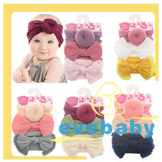 EVEbaby Baby Girl 3Pcs/set Elastic Headband Turban Knot Girl Hair Band